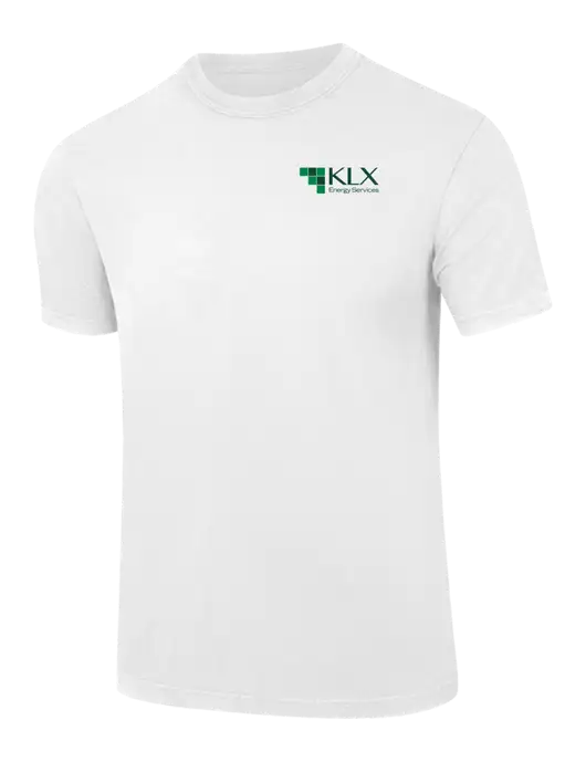 Comfort Colors 6.1 oz White Heavyweight Ring Spun T-Shirt w/KLX Logo
