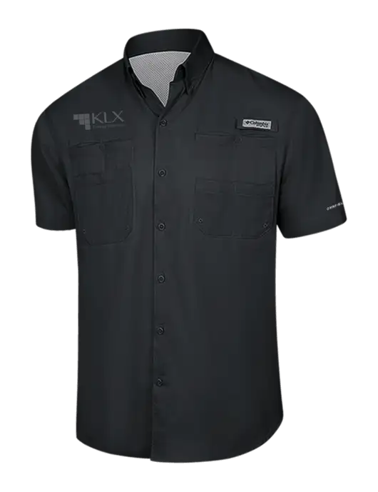 Columbia Black PFG Tamiami II Short Sleeve Shirt w/KLX Logo