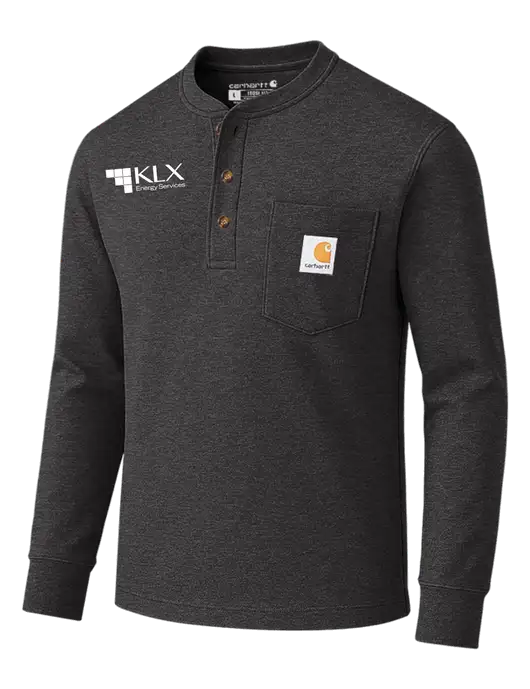 Carhartt Dark Grey Heather Long Sleeve Henley Shirt w/KLX Logo