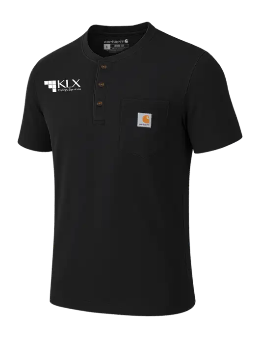 Carhartt Black Short Sleeve Henley Shirt w/KLX Logo