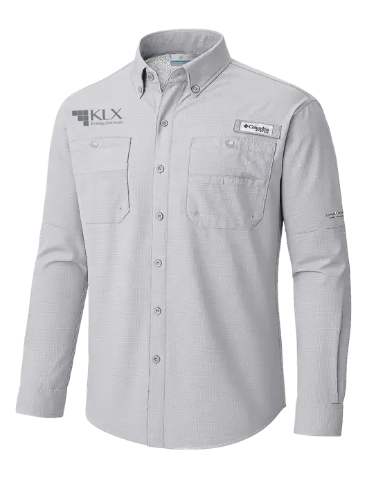 Columbia Cool Grey PFG Tamiami II Long SleeveShirt w/KLX Logo