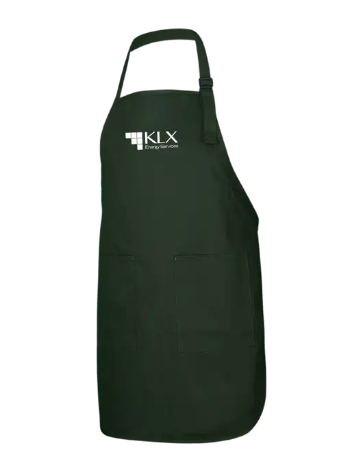 Full-Length Dark Green Apron With Pockets w/KLX Logo