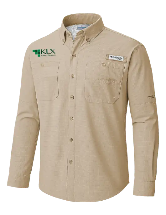 Columbia Fossil PFG Tamiami II Long SleeveShirt w/KLX Logo