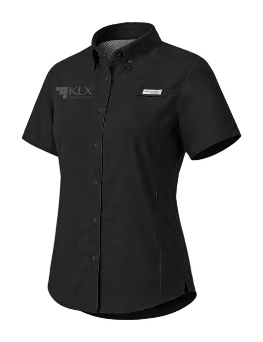 Columbia Black Womens PFG Tamiami II Short Sleeve Shirt w/KLX Logo