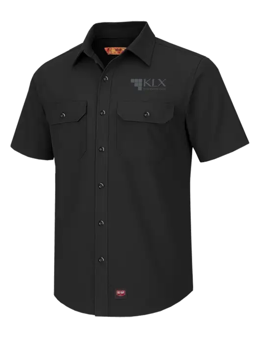 Red Kap Black Short Sleeve Solid Ripstop Shirt w/KLX Logo