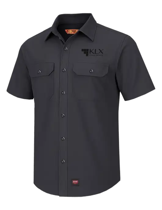Red Kap Charcoal Short Sleeve Solid Ripstop Shirt w/KLX Logo