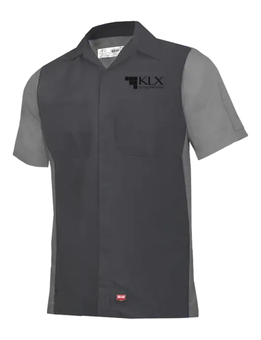 Red Kap Charcoal Grey/ Light Grey Short Sleeve Ripstop Crew Shirt w/KLX Logo