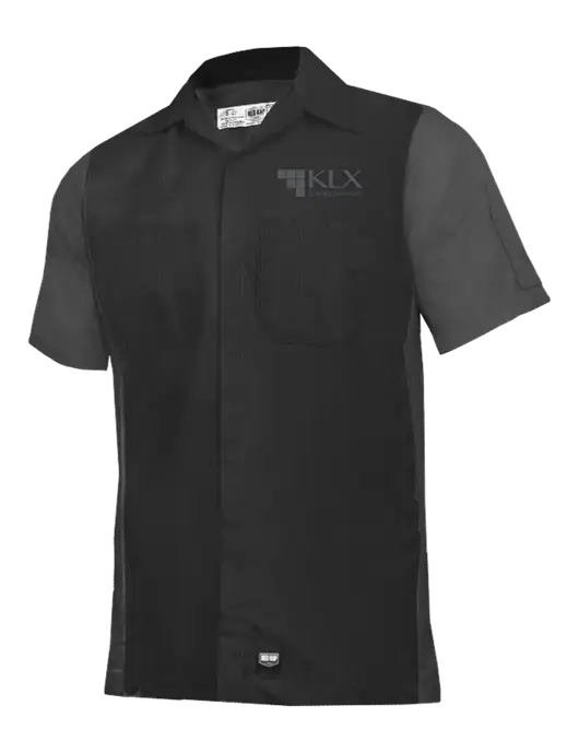 Red Kap Black/Charcoal Short Sleeve Ripstop Crew Shirt w/KLX Logo