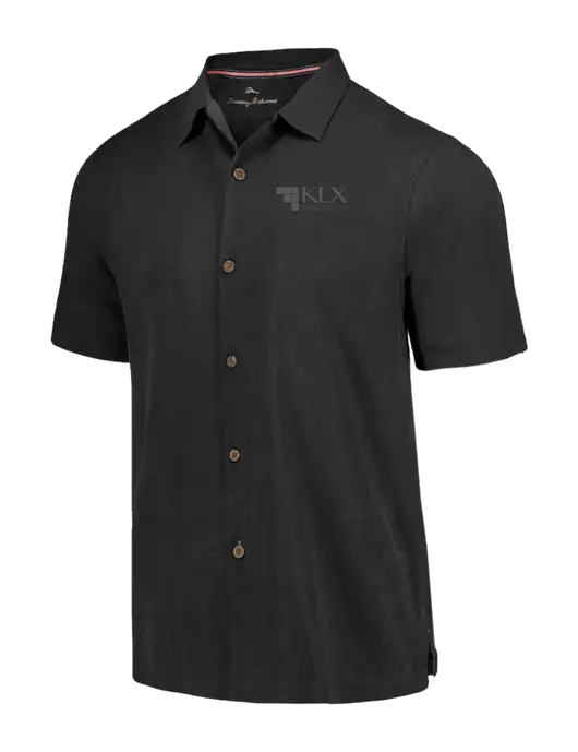 Tommy Bahama Black Tropic Isles Short Sleeve Shirt w/KLX Logo