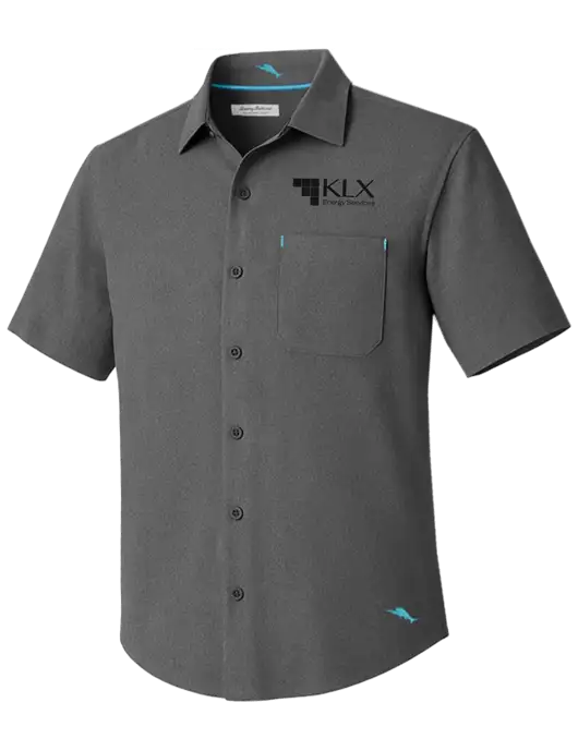Tommy Bahama Charcoal Sandy Point Short Sleeve Shirt w/KLX Logo