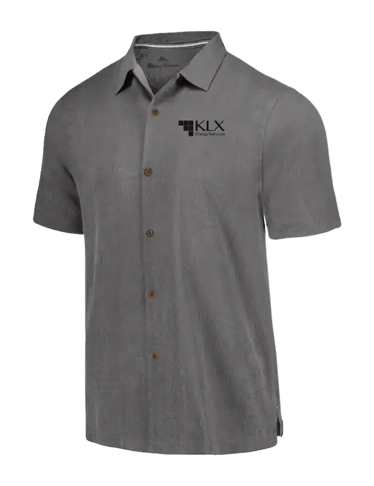 Tommy Bahama Dark Grey Tropic Isles Short Sleeve Shirt w/KLX Logo