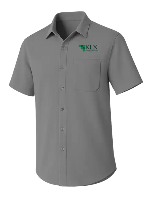 Light Grey Short Sleeve UV Dockside Shirt w/KLX Logo