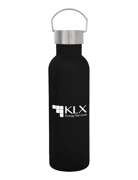 28 oz Black Bubbli Stainless Steel Bottle w/KLX Logo