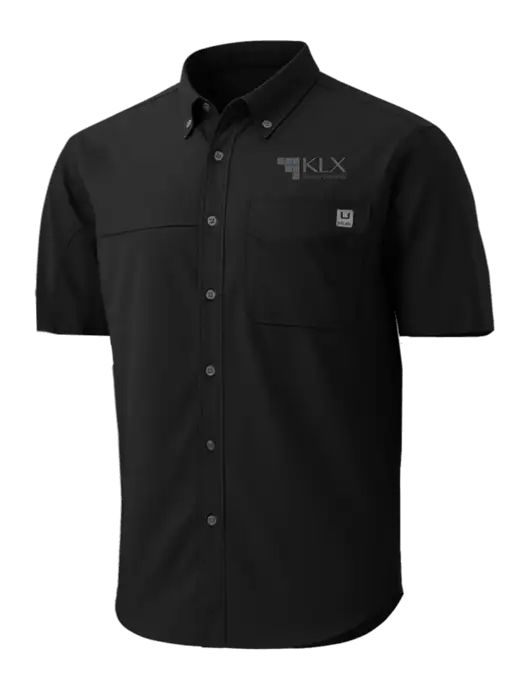 HUK Black Tide Point Short Sleeve Shirt w/KLX Logo