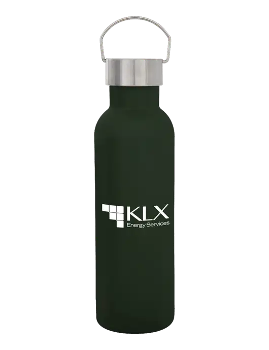 28 oz Dark Green Bubbli Stainless Steel Bottle w/KLX Logo