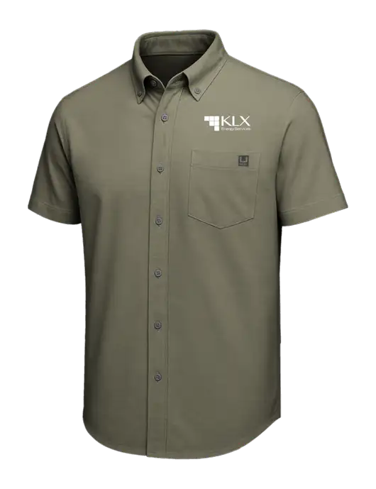 HUK Light Olive Kona Solid Shirt w/KLX Logo