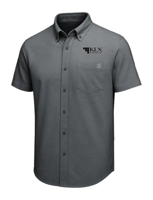 HUK Dark Grey Kona Solid Shirt w/KLX Logo