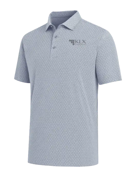 Callaway All-Over Stitched Medium Grey Chev Polo  w/KLX Logo
