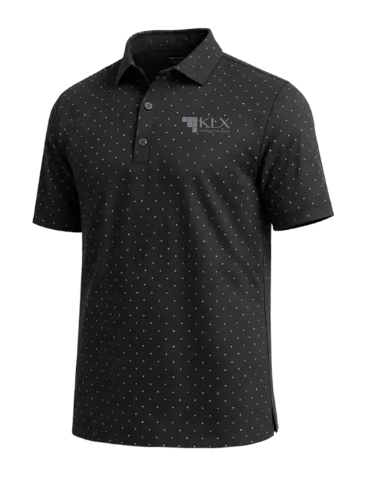Callaway Micro Chev Black Print Polo w/KLX Logo