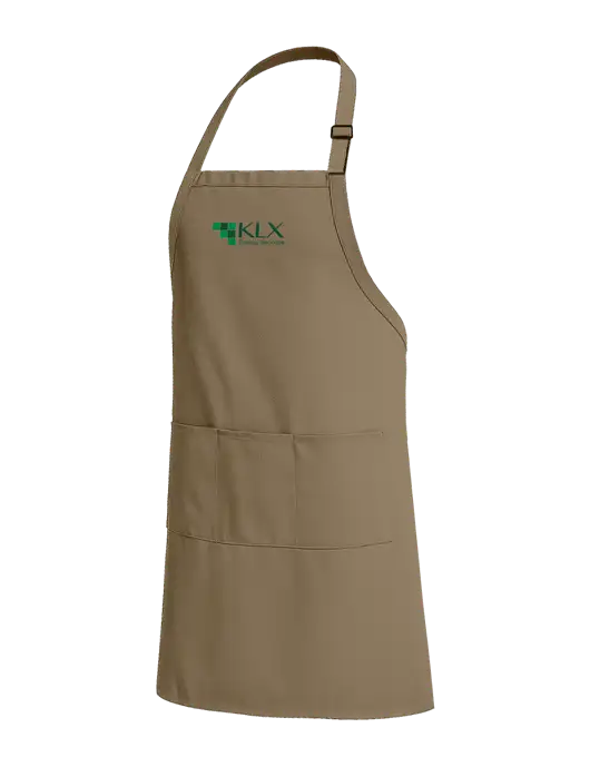 Easy Care Extra Long Bib Dark Tan Apron with Stain Release w/KLX Logo