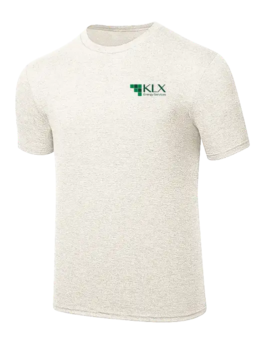 Simply Soft Very Light Tan Heather 4.5oz Poly/Combed Ring Spun Cotton T-Shirt w/KLX Logo