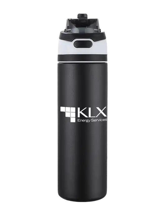 Black Sip or Flip 24oz Vacuum Insulated Stainless Steel Bottle  w/KLX Logo