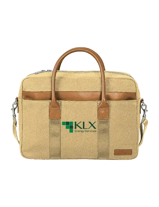 Brooks Brothers Wells Dark Tan Briefcase w/KLX Logo