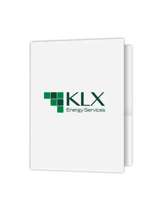 White Presentation Folder with Dual Pockets w/KLX Logo