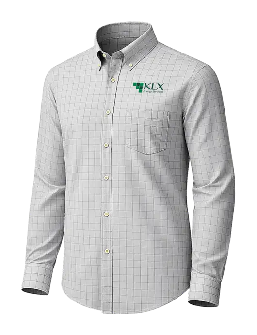 Brooks Brothers Wrinkle-Free Stretch Light Grey Patterned Shirt w/KLX Logo
