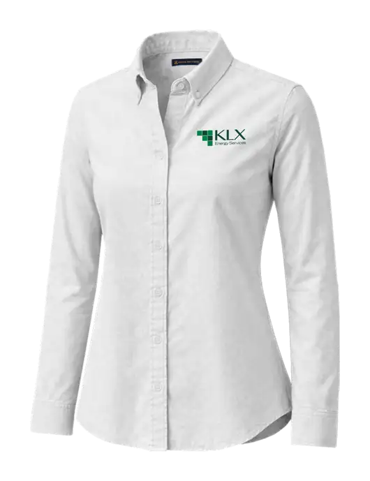 Brooks Brothers Womens Casual White Oxford Cloth Shirt w/KLX Logo