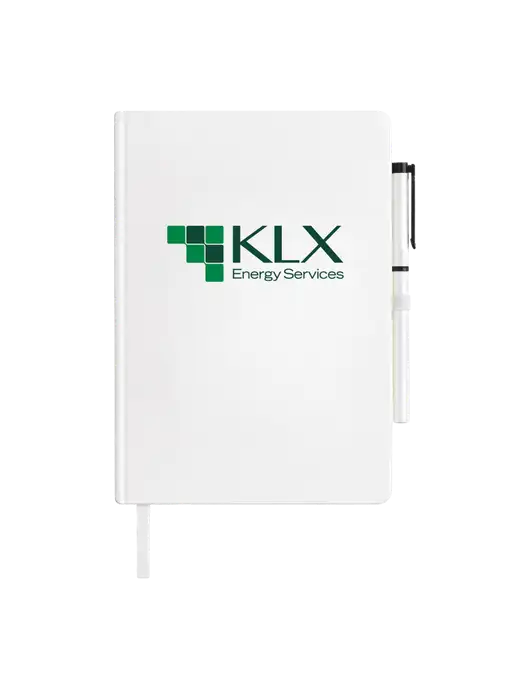 Soft Touch White Journal and Gel Pen Combo w/KLX Logo