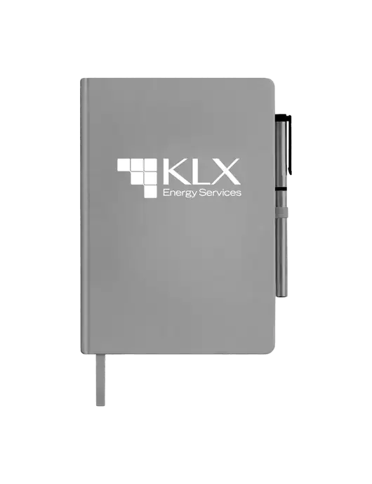 Soft Touch Medium Grey Journal and Gel Pen Combo w/KLX Logo