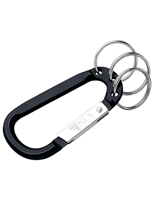 Black 3 Ring Carabiner Clip w/KLX Logo